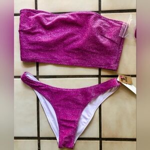 PINK Shimmery Pink Bikini Set